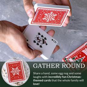 img 2 attached to 🎄 Christmas Playing Cards: Cute Designs for Family Fun! Free Card Game eBook Included - Great Stocking Stuffer under $10, Premium Poker Deck with Bright Colors for Kids & Adults - Standard Size