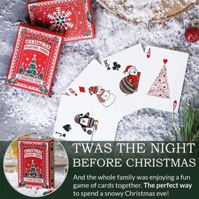 img 3 attached to 🎄 Christmas Playing Cards: Cute Designs for Family Fun! Free Card Game eBook Included - Great Stocking Stuffer under $10, Premium Poker Deck with Bright Colors for Kids & Adults - Standard Size