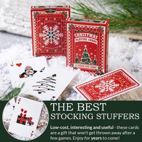 img 1 attached to 🎄 Christmas Playing Cards: Cute Designs for Family Fun! Free Card Game eBook Included - Great Stocking Stuffer under $10, Premium Poker Deck with Bright Colors for Kids & Adults - Standard Size