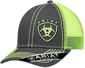 img 1 attached to 🧢 Vibrant Lime Green ARIAT Kid's Signature Logo Cap: Eye-Catching Style & Protection