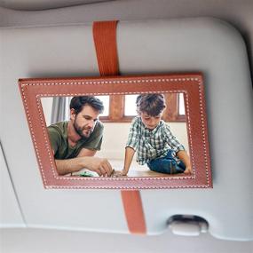 img 4 attached to Temlum Artificial Leather Visor Photo/Picture Frames Fits Standard 5-Inch Photo/Picture (3 Home Decor