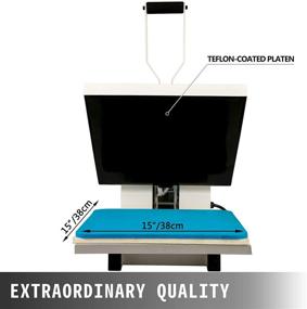 img 3 attached to 👕 15x15 VEVOR Heat Press Machine with Smart Digital Display Screen - 1400W White T-Shirt Press for Sublimation & Heat Transfer Printing - Ideal for DIY T-Shirts & Mouse Pads