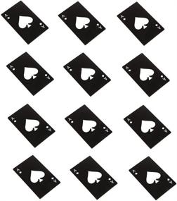 img 4 attached to 🧀 CheeseandU 12pcs Poker Shaped Casino Bottle Opener, Stainless Steel Spades Design for Wallet Beer Bottle Opener - Black