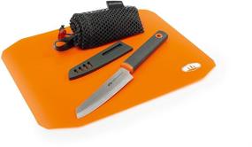 img 2 attached to 🔪 Набор GSI Outdoors Santoku для резки и приготовления на скручивающейся разделочной доске – идеально для походов и путешествий