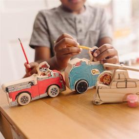 img 3 attached to Discover Endless Adventures with Melissa & Doug Patrol Wooden Vehicles