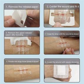 img 2 attached to 💉 4 Pcs Zip Stitch Sutures: Waterproof Butterfly Strips & Extra Large Band Aid - Hospital Grade Laceration Kit