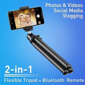 img 3 attached to 📸 Apexel Phone Tripod - Flexible Tripod with Wireless Remote Shutter for iPhone, Android, Samsung - Mini Tripod Stand Holder for Camera, GoPro, Mobile Cell Phone