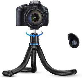 img 4 attached to 📸 Apexel Phone Tripod - Flexible Tripod with Wireless Remote Shutter for iPhone, Android, Samsung - Mini Tripod Stand Holder for Camera, GoPro, Mobile Cell Phone