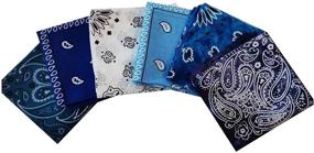 img 4 attached to 🧣 AIMHANKY Pack of 6 Paisley Bandanas: Assorted Handkerchiefs