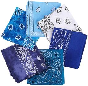 img 2 attached to 🧣 AIMHANKY Pack of 6 Paisley Bandanas: Assorted Handkerchiefs