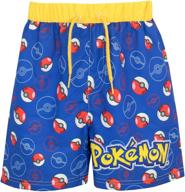 🔴 pokémon boys' swim shorts with pokeball design logo