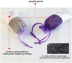 img 2 attached to 🌿 24pcs EZESO Sachet Bags - Purple Drawstring Gauze Cotton-Ramie Sacks for Lavender, Spice and Herbs (24pcs Drawstring Bag)