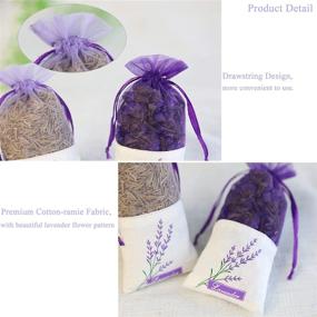 img 1 attached to 🌿 24pcs EZESO Sachet Bags - Purple Drawstring Gauze Cotton-Ramie Sacks for Lavender, Spice and Herbs (24pcs Drawstring Bag)