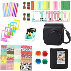 img 4 attached to 📸 Leebotree Instant Camera Accessories Bundle for Fujifilm Instax Mini 11 Camera - Includes Case/Album/Wall Hang Frames/Film Frames/Border Stickers/Corner Stickers (Black)