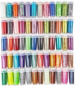 img 3 attached to ✨ Vibrant Multicolor Glitter Shaker Set: Perfect for Art and Craft Projects - 0.35 oz, 60-Pack!