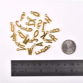 img 2 attached to Personalized Round Disc Charms: Elegant Golden Tone 'A-Z' Alphabet Letter Pendants - 130Pcs