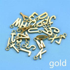 img 3 attached to Personalized Round Disc Charms: Elegant Golden Tone 'A-Z' Alphabet Letter Pendants - 130Pcs