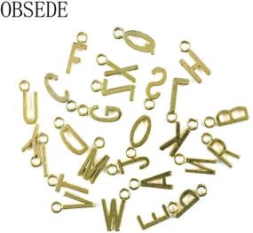 img 1 attached to Personalized Round Disc Charms: Elegant Golden Tone 'A-Z' Alphabet Letter Pendants - 130Pcs