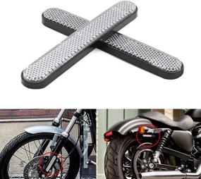 img 4 attached to Alpha Rider Front Fork Reflector Sticker Lower Legs Slider Saddlebag Reflective Cover For Harley Dyna Softail Sportster 883 1200 Fatboy Motorcycle Motocross Sliver