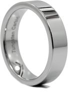 💍 stunning mirror polished mj metals jewelry tungsten carbide wedding band/ring for men & women, flat pipe cut in 3, 4, 6, or 8mm logo