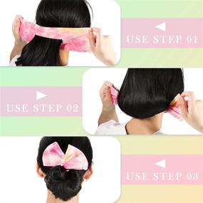 img 1 attached to 🎀 6-Piece Tie Dye Cloth Hair Bun Maker Set - Magic Clip Twist Hair Bun Maker, Donut Bun Maker, Flexible Hair Clips - French Hairstyle Twist Bun Accessories for Women & Girls Hair Decoration