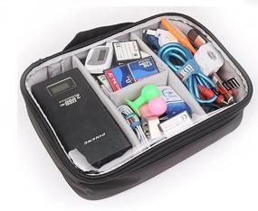 img 1 attached to BUBM 3pcs Multi-Functional Electronic Organizer: Ideal Travel Gadgets Bag for Cables, Flash Drive, Mouse, Power Bank & More - Clear