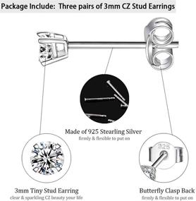 img 3 attached to Sterling Zirconia Earrings Hypoallergenic Diameter