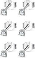 sterling zirconia earrings hypoallergenic diameter logo