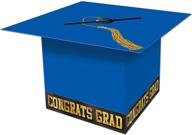 beistle graduation party gift card box - blue/black/gold, 8.5” x 8.5” - enhanced seo logo