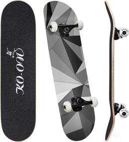 img 4 attached to 🛹 31-Inch Complete Skateboard for Beginners - KO-ON Skateboard, 7-Layer Canadian Maple Deck, Tricks Skateboard for Adults, Teens, and Kids.