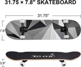 img 3 attached to 🛹 31-Inch Complete Skateboard for Beginners - KO-ON Skateboard, 7-Layer Canadian Maple Deck, Tricks Skateboard for Adults, Teens, and Kids.