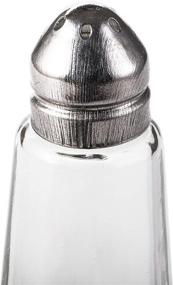 img 2 attached to 🧂 12-Piece Salt and Pepper Shaker Set - Tower Glass Body Mini Shakers, 1 oz Capacity, Stainless Steel Lids, Clear Curved Design