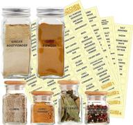 🌶️ enhance your spice organization with kitchen almighty 271 spice labels: 242 spice/herb names + 29 blank labels, thicker labels & backing paper, alphabetized spice label system clear round corner pet stickers & black letters (black) логотип