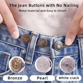 img 1 attached to 👖 Revolutionize Your Jeans Fit with Willikiva 4Pcs Instant Buttons - No Sew Metal Buttons for Easy Waist Adjustment and Perfect Comfort (Z015)