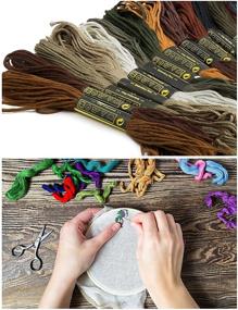 img 3 attached to 🌈 125 Skeins Bulk Rainbow Embroidery Floss Set - Variegated Colors for Friendship Bracelets, Cross Stitch, and Crafts - Includes Free Scissors and Needles