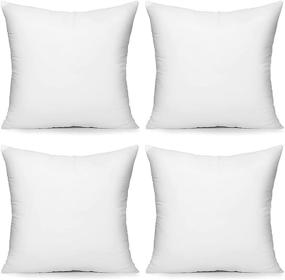 img 4 attached to 🛏️ Acanva Throw Pillow Inserts for Bed Couch Sofa, Soft Polyester Filling for Decorative Cushion Square Sham Form, 22x22 4 Pack, White - Improved SEO