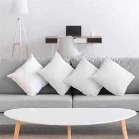 img 3 attached to 🛏️ Acanva Throw Pillow Inserts for Bed Couch Sofa, Soft Polyester Filling for Decorative Cushion Square Sham Form, 22x22 4 Pack, White - Improved SEO