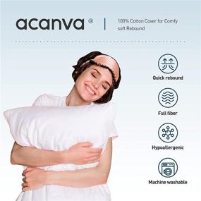 img 2 attached to 🛏️ Acanva Throw Pillow Inserts for Bed Couch Sofa, Soft Polyester Filling for Decorative Cushion Square Sham Form, 22x22 4 Pack, White - Improved SEO