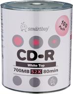 📀 smartbuy 700mb/80min cd-r blank data recordable media discs - pack of 100, 52x speed, white top logo