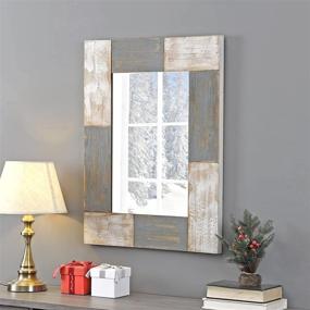 img 4 attached to 🪞 FirsTime &amp; Co. Aged White &amp; Gray Wood Mason Planks Wall Mirror, Size: 31.5&#34;H x 24&#34;W