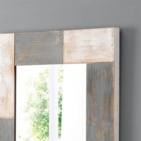 img 1 attached to 🪞 FirsTime &amp; Co. Aged White &amp; Gray Wood Mason Planks Wall Mirror, Size: 31.5&#34;H x 24&#34;W