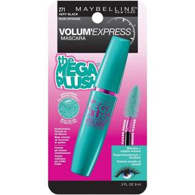 img 3 attached to 💯 Маскара-вушитель объема Maybelline New York Volume Express Mega Plush - Моющаяся, Очень Черная, 0.3 жидкой унции