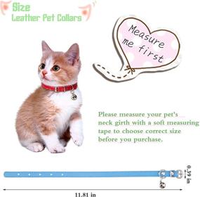 img 3 attached to Soft Adjustable Leather Pet Cat Collars with Bell - Set of 6 Pieces: Ideal for Small Cat, Kitten & Puppy