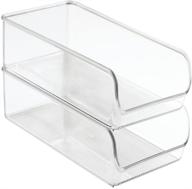 🍽️ idesign linus clear plastic fridge and freezer storage organizer bin for food, drinks, produce organization - bpa-free, set of 2, 11" x 5.5" x 3.5 логотип