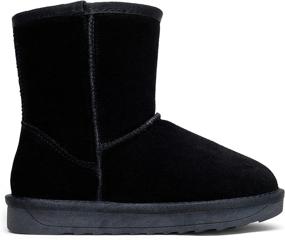 img 3 attached to 👢 Vepose Winter Snow Boots: Stylish Cow Suede Leather Warm Booties for Kids