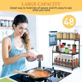 img 3 attached to G-TING 3-Tier Foldable Spice Rack Organizer: A Non-Slip Solution for Kitchen & Bathroom Countertops