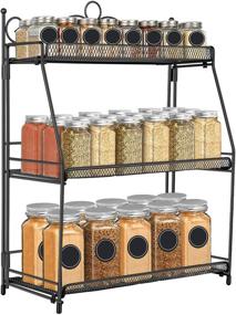 img 4 attached to G-TING 3-Tier Foldable Spice Rack Organizer: A Non-Slip Solution for Kitchen & Bathroom Countertops