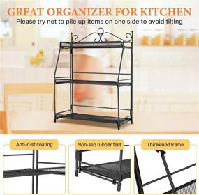 img 1 attached to G-TING 3-Tier Foldable Spice Rack Organizer: A Non-Slip Solution for Kitchen & Bathroom Countertops