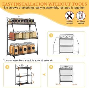 img 2 attached to G-TING 3-Tier Foldable Spice Rack Organizer: A Non-Slip Solution for Kitchen & Bathroom Countertops