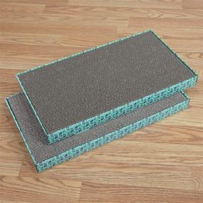 img 1 attached to 🐱 Pet RX Premium Wide Green Cat Scratcher Cardboard (2-Pack) with Catnip - CM-10042-CS01